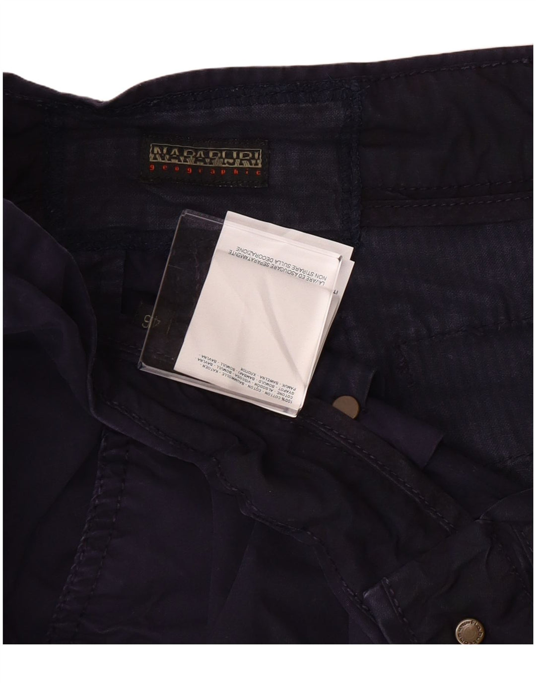 Napapijri Mens Cargo Shorts IT 46 Small Navy Blue Cotton