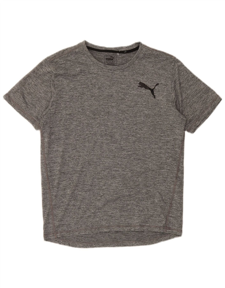 Puma Mens T-Shirt Top Small Grey Flecked Polyester