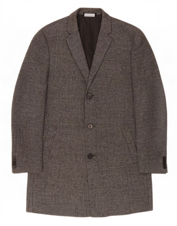 Marks & Spencer Mens Overcoat UK 40 Large Grey Wool