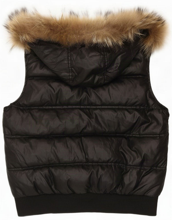 Bomboogie Womens Hooded Padded Gilet UK 16 Large Black Polyester