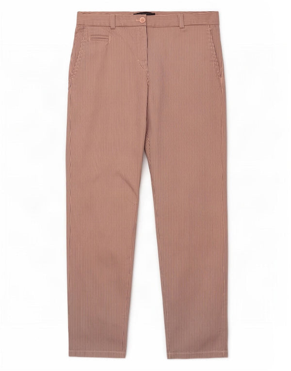Marks & Spencer Womens Chino Trousers UK 10 Small W30 L29 Pink Pinstripe