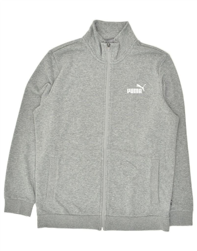 PUMA Mens Graphic Tracksuit Top Jacket Medium Grey Cotton | Vintage Puma | Thrift | Second-Hand Puma | Used Clothing | Messina Hembry 