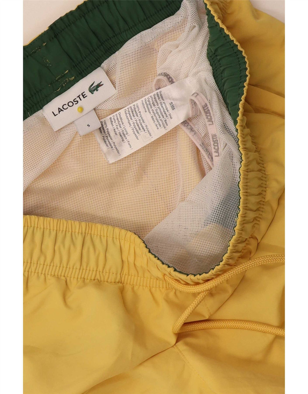 Lacoste Womens Swimming Shorts UK 10 Small  Yellow Polyester