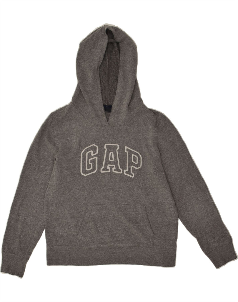 GAP Womens Graphic Hoodie Jumper UK 14 Medium Grey Cotton Vintage Gap and Second-Hand Gap from Messina Hembry 