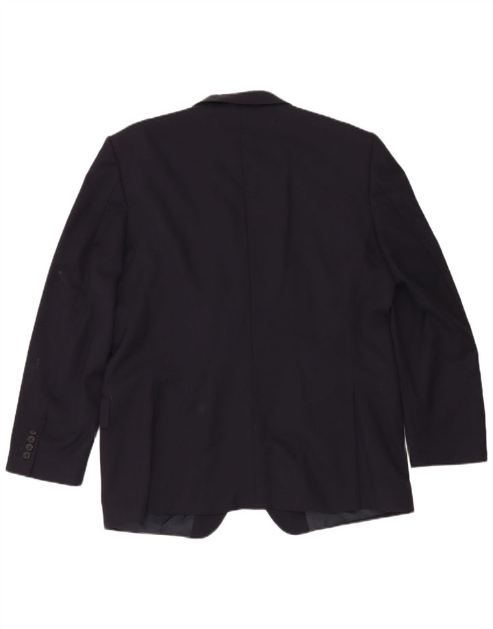 Gieves & Hawkes Mens 2 Button Blazer Jacket UK 46 3XL Navy Blue Wool