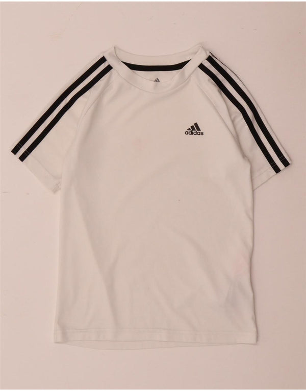 Adidas Boys Aeroready T-Shirt Top 9-10 Years White Polyester