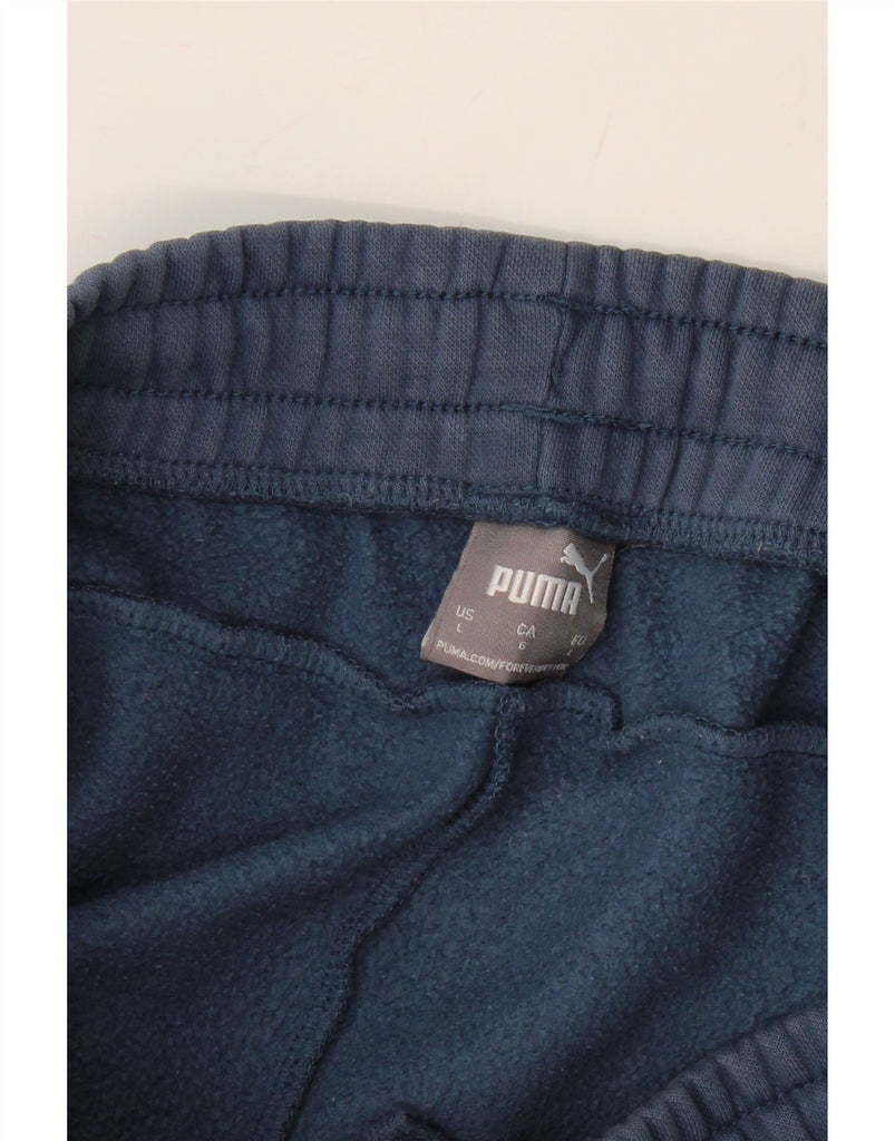 PUMA Mens Graphic Tracksuit Trousers Joggers Large Navy Blue Colourblock Vintage Puma and Second-Hand Puma from Messina Hembry 