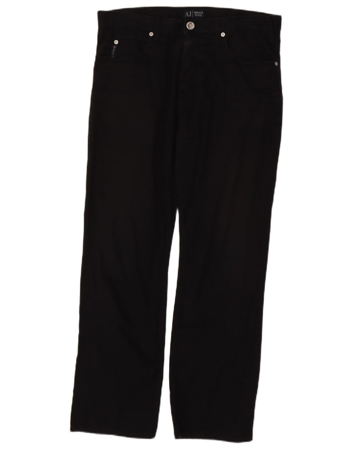 Armani Mens Straight Casual Trousers W32 L28 Black