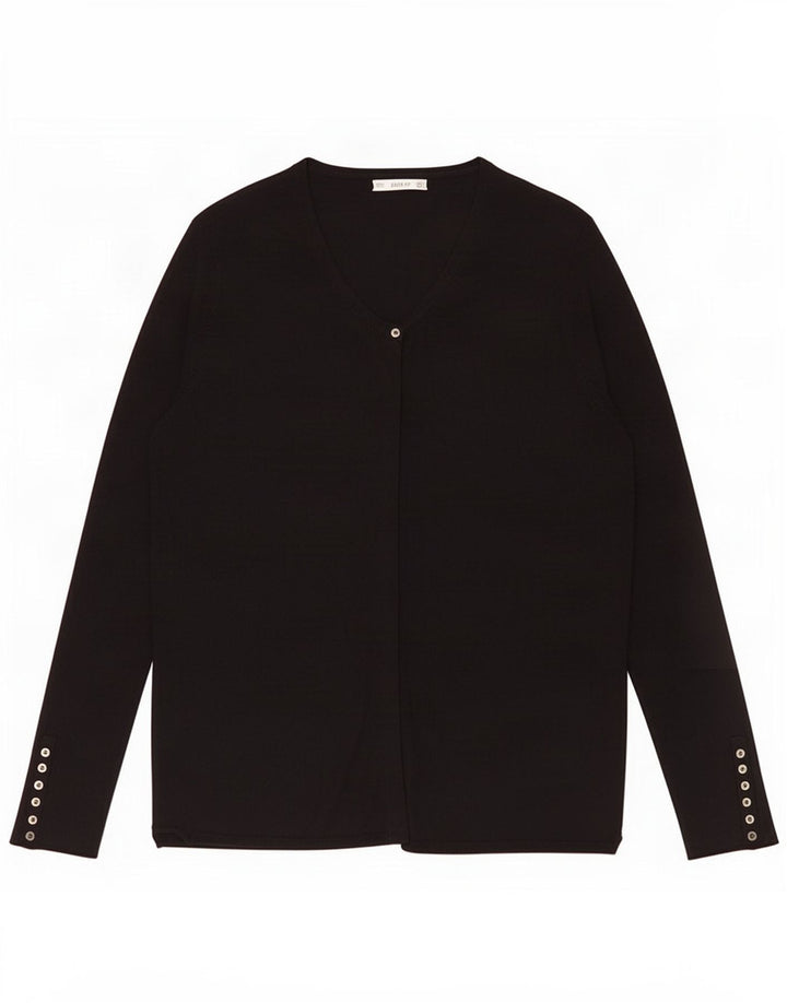 Zara Womens Cardigan Sweater UK 16 Large Black