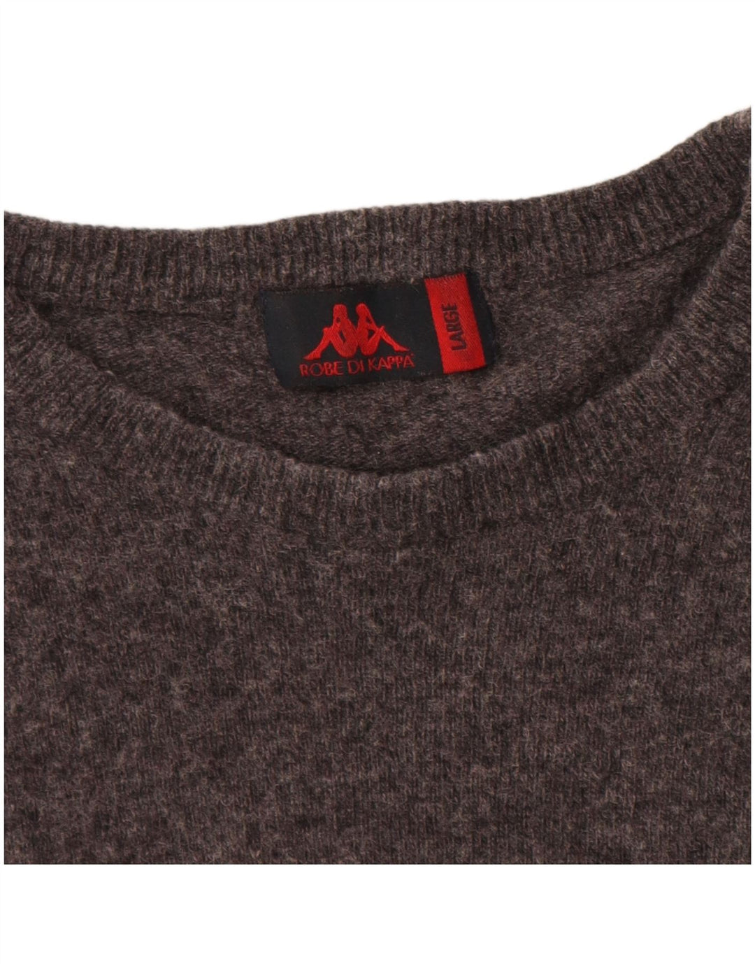 Kappa Mens Crew Neck Jumper Sweater Large Grey Wool