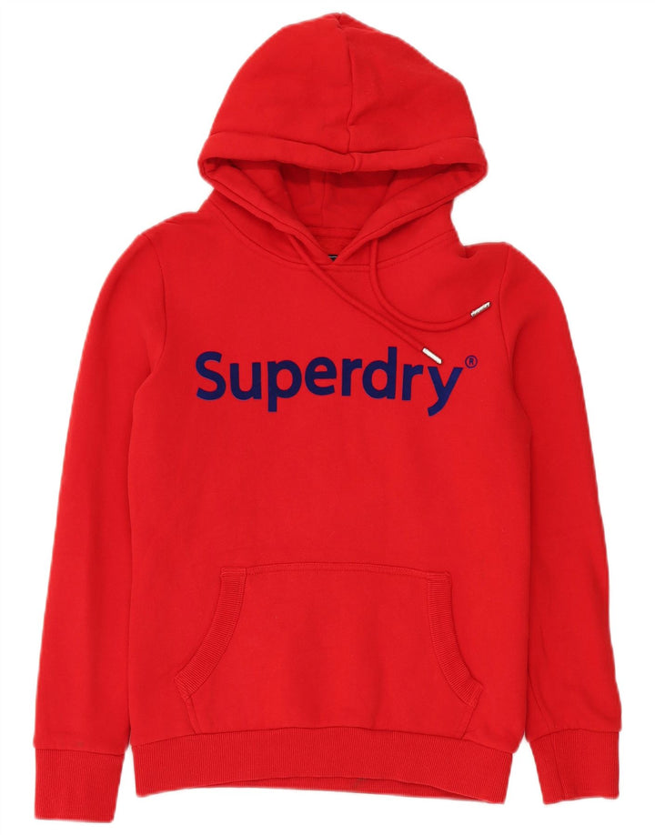 Superdry Womens Graphic Hoodie Jumper UK 10 Small Red