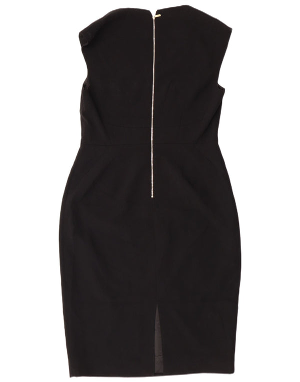 Karen Millen Womens Sleeveless Sheath Dress UK 16 Large Black Triacetate