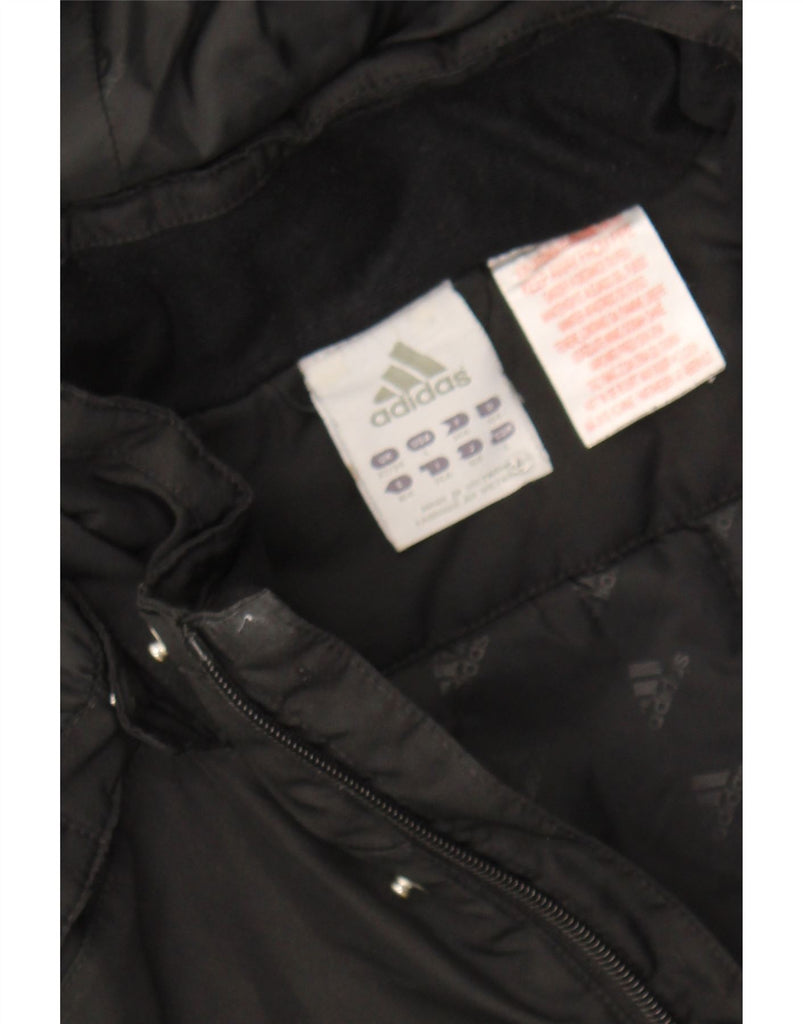 ADIDAS Boys Hooded Windbreaker Jacket 13-14 Years Black Polyester Vintage Adidas and Second-Hand Adidas from Messina Hembry 