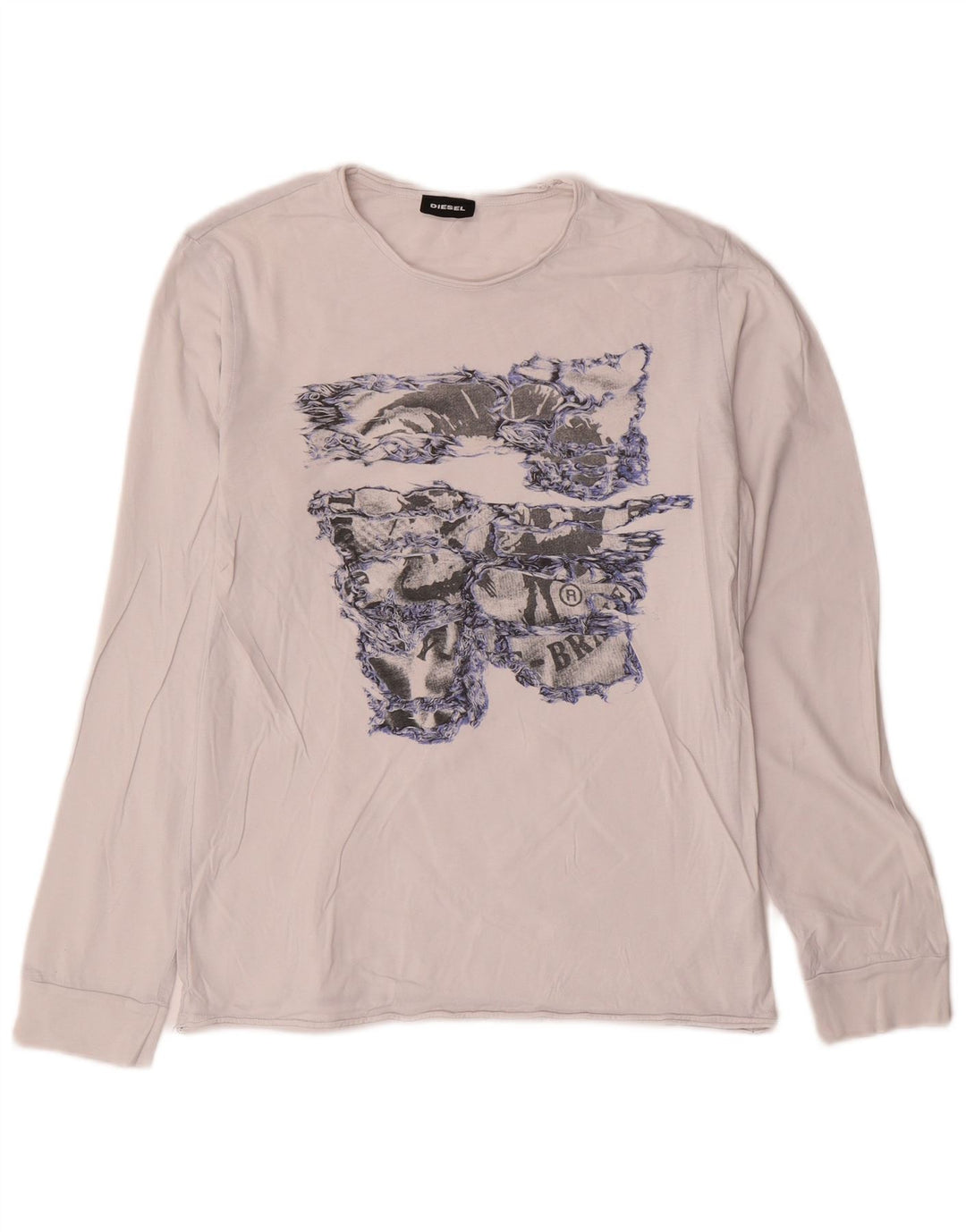 Diesel Girls Graphic Top Long Sleeve 15-16 Years Off White Cotton