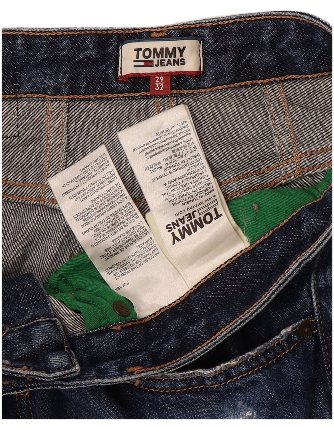 Tommy Hilfiger Womens Distressed High Rise Tapered Jeans W29 L27 Blue