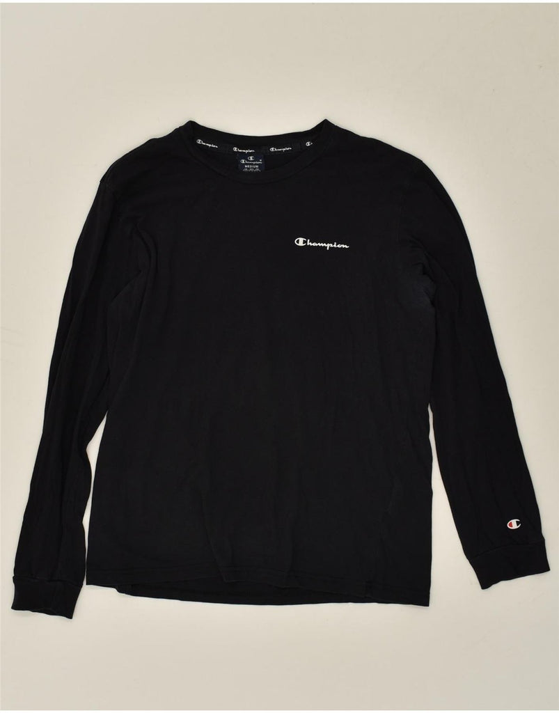 CHAMPION Mens Top Long Sleeve Medium Black | Vintage Champion | Thrift | Second-Hand Champion | Used Clothing | Messina Hembry 