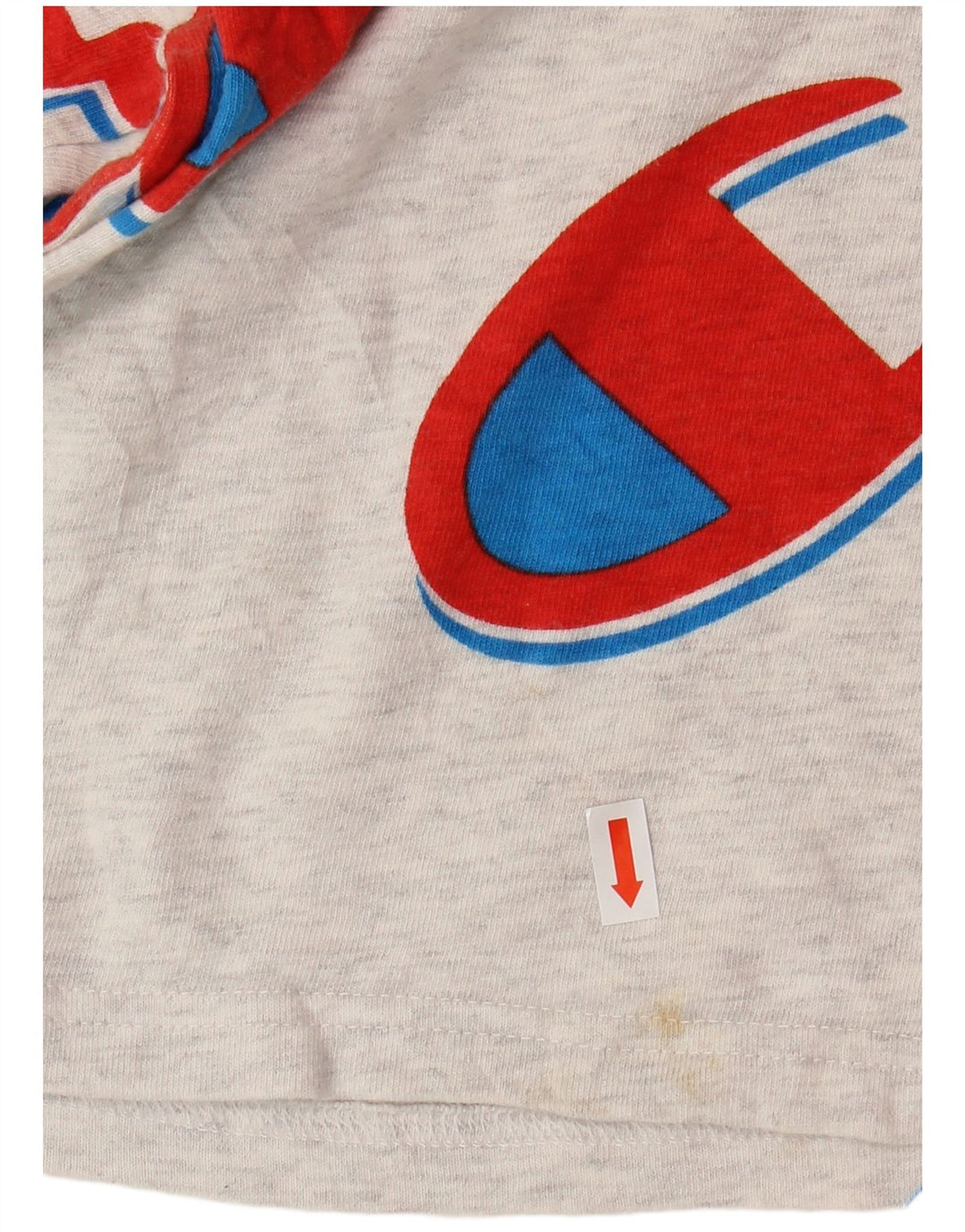 CHAMPION Womens Reverse Weave Crop Graphic T-Shirt Top UK 16 Large Grey