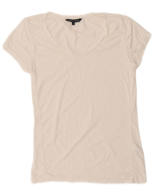 French Connection Womens T-Shirt Top UK 10 Small White Cotton
