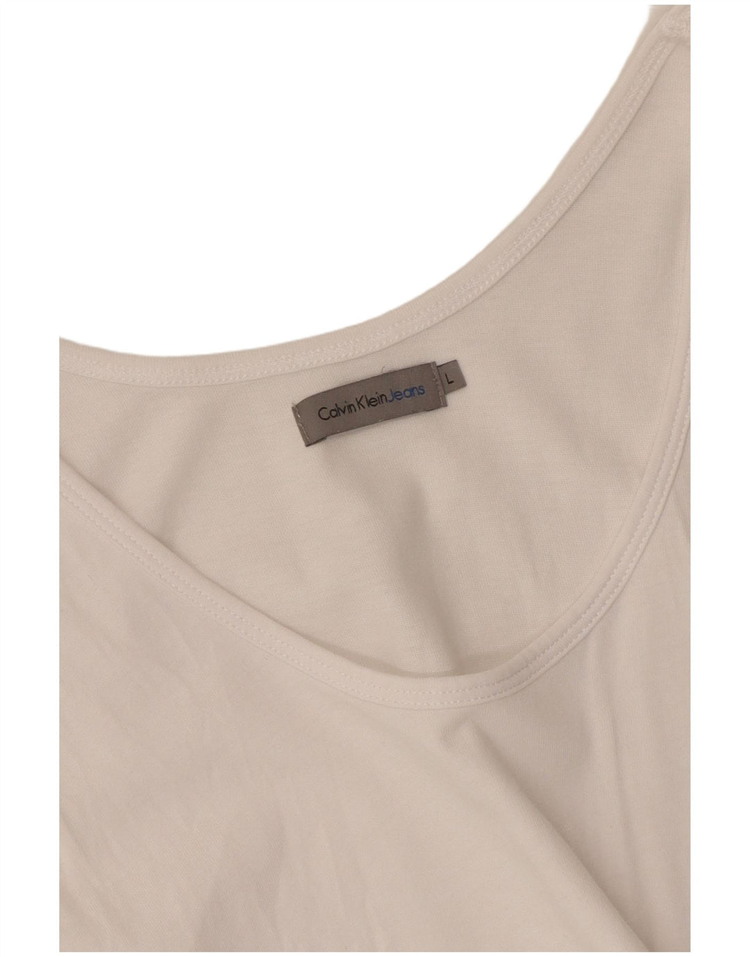 CALVIN KLEIN JEANS Womens Graphic Vest Top UK 14 Large White