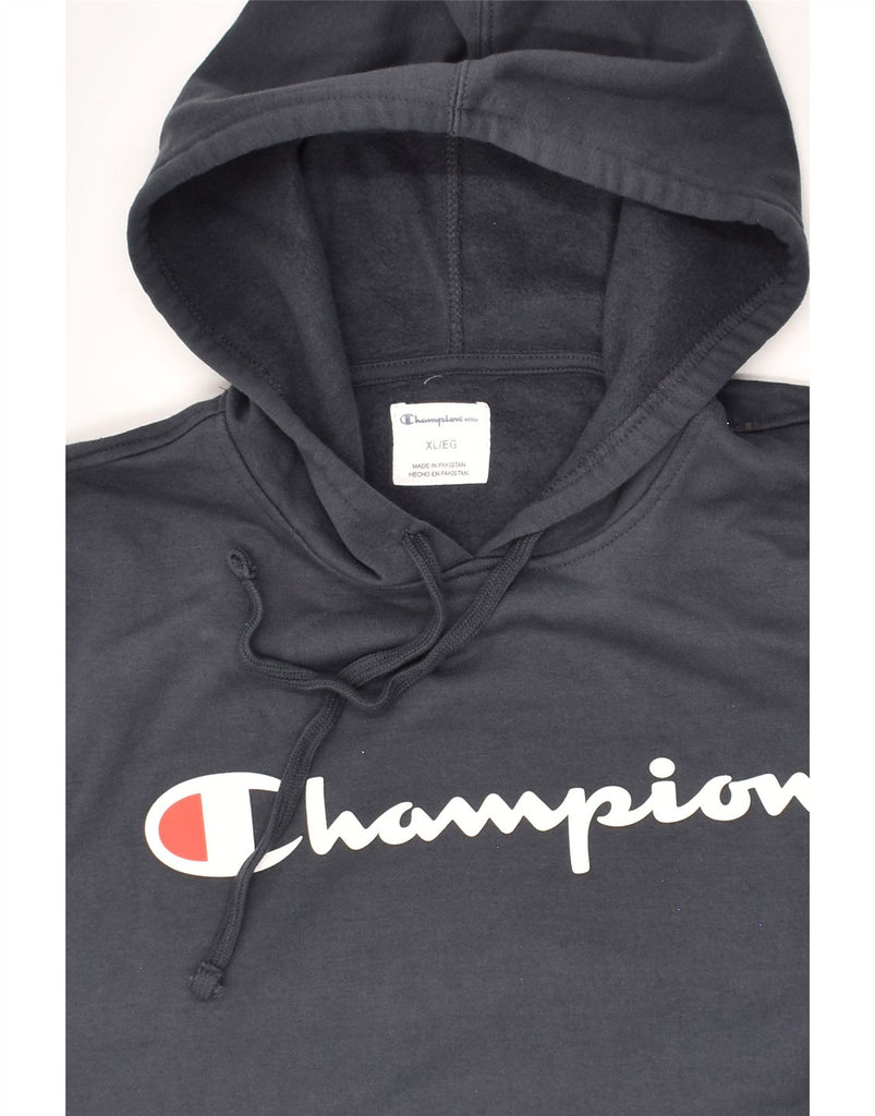 CHAMPION Mens Graphic Hoodie Jumper XL Grey Cotton | Vintage Champion | Thrift | Second-Hand Champion | Used Clothing | Messina Hembry 