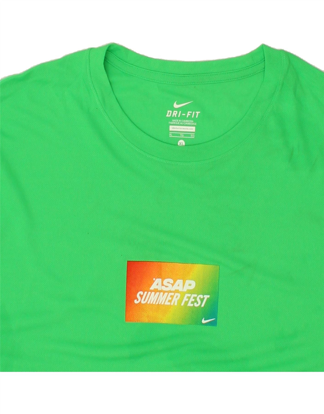 NIKE Womens Graphic T-Shirt Top XL Green Polyester Vintage Nike and Second-Hand Nike from Messina Hembry 