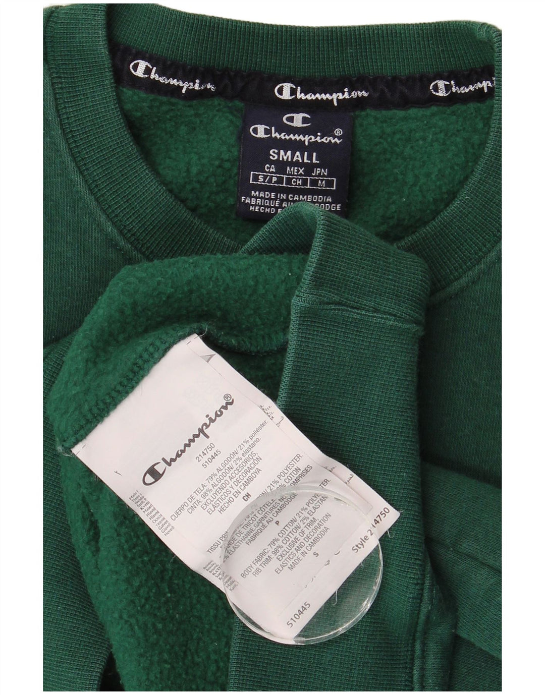 Champion Mens Sweatshirt Jumper Small Green Cotton