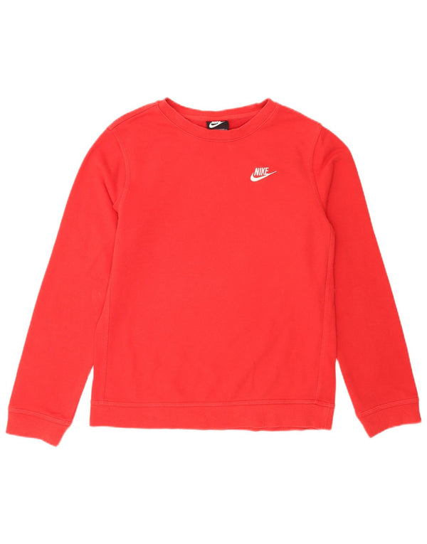 Nike Boys Standard Fit Sweatshirt Jumper 13-14 Years XL Red Cotton