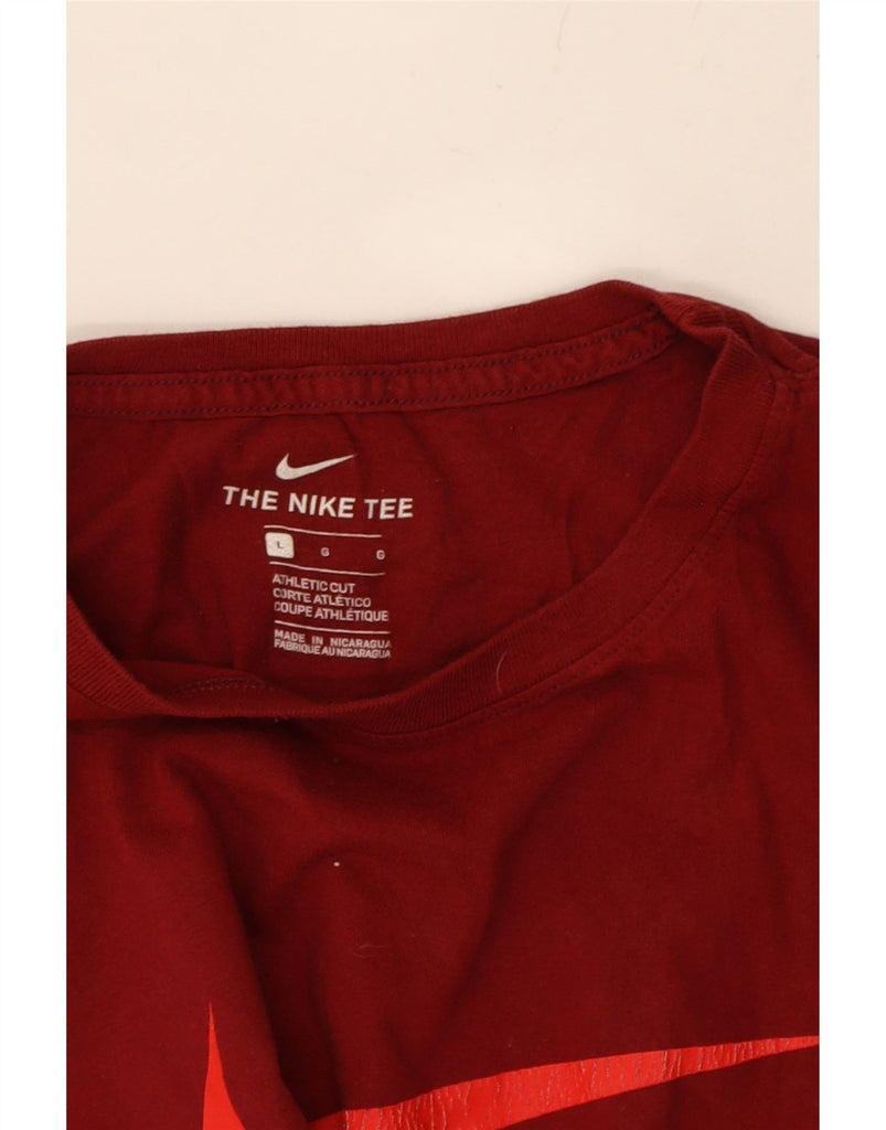 NIKE Mens Athletic Cut Graphic T-Shirt Top Large Red Cotton Vintage Nike and Second-Hand Nike from Messina Hembry 
