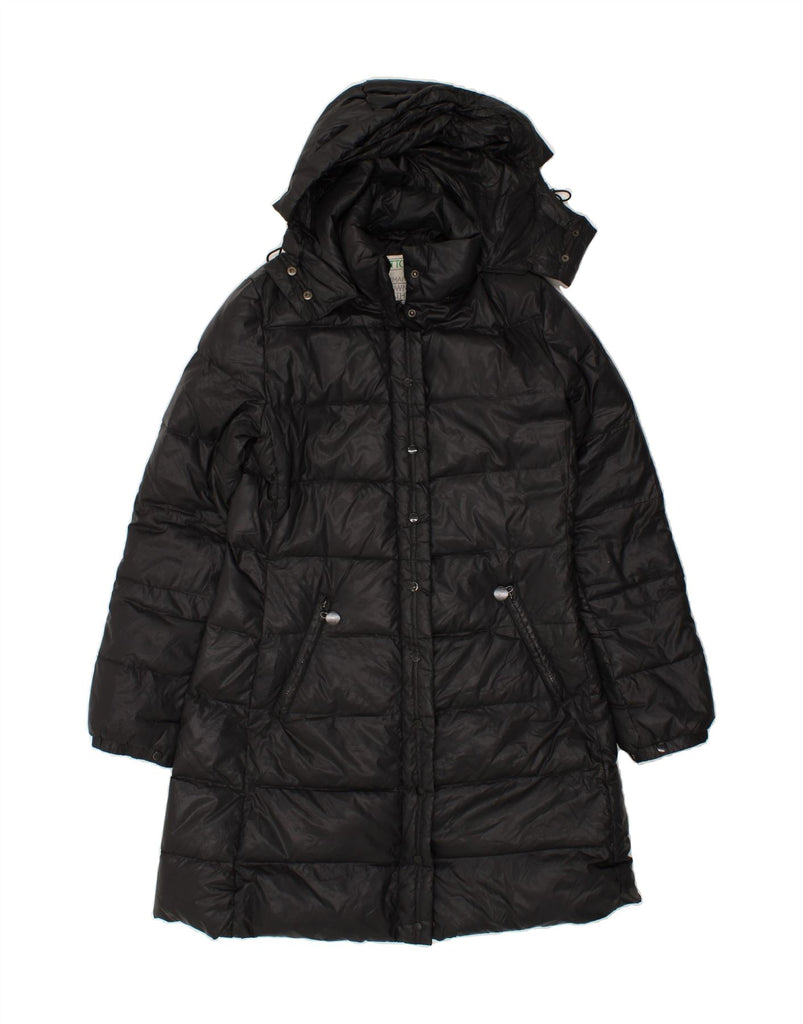 BENETTON Womens Hooded Padded Coat IT 44 Medium Black Vintage Benetton and Second-Hand Benetton from Messina Hembry 