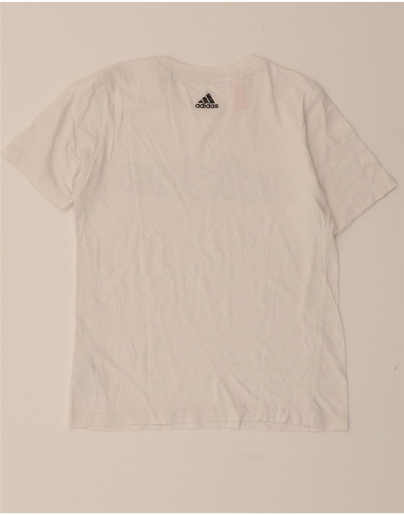 ADIDAS Girls Graphic T-Shirt Top 11-12 Years White Cotton Vintage Adidas and Second-Hand Adidas from Messina Hembry 