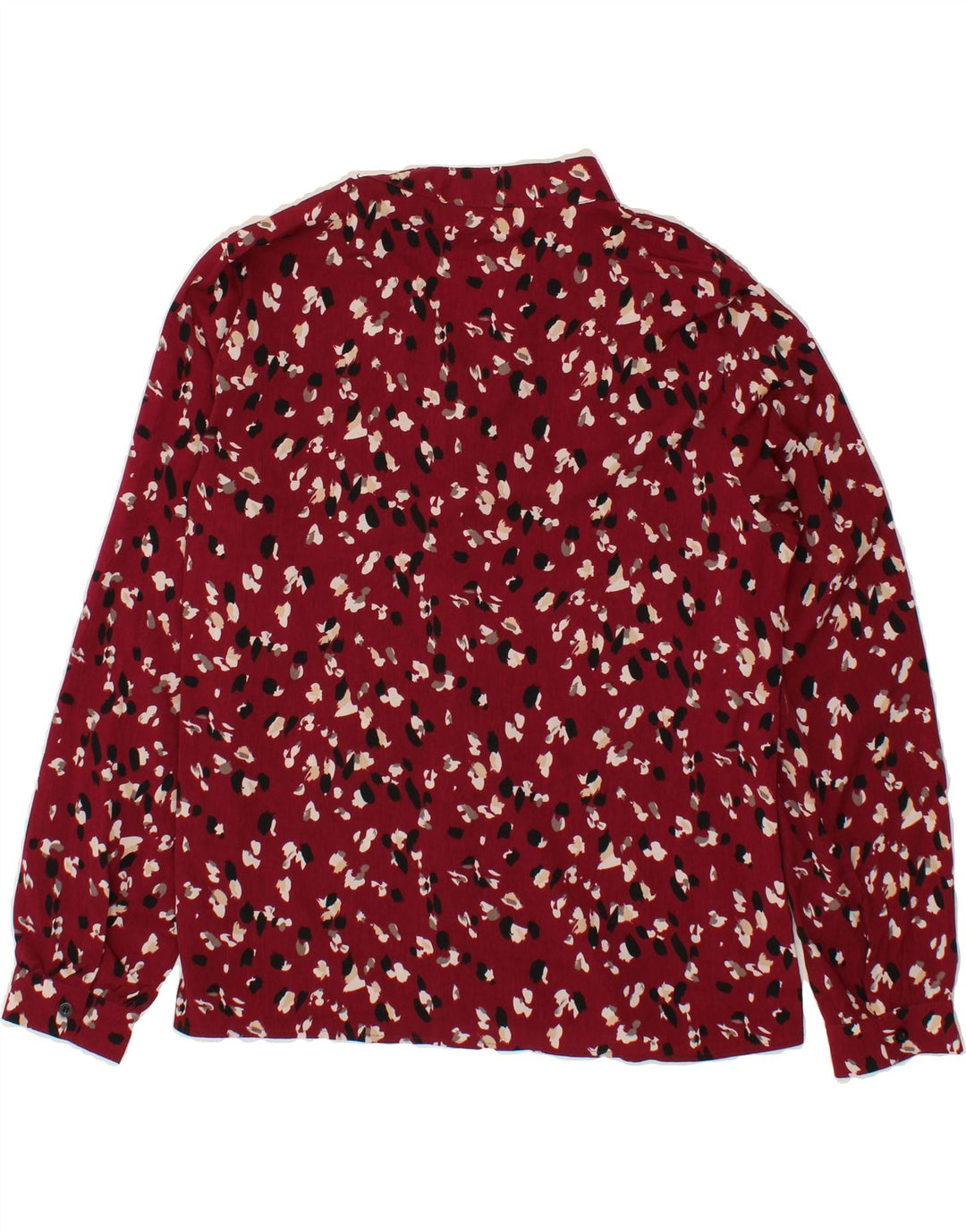 VINTAGE Womens Abstract Pattern Blouse Top UK 16 Large Maroon Vintage Vintage and Second-Hand Vintage from Messina Hembry 