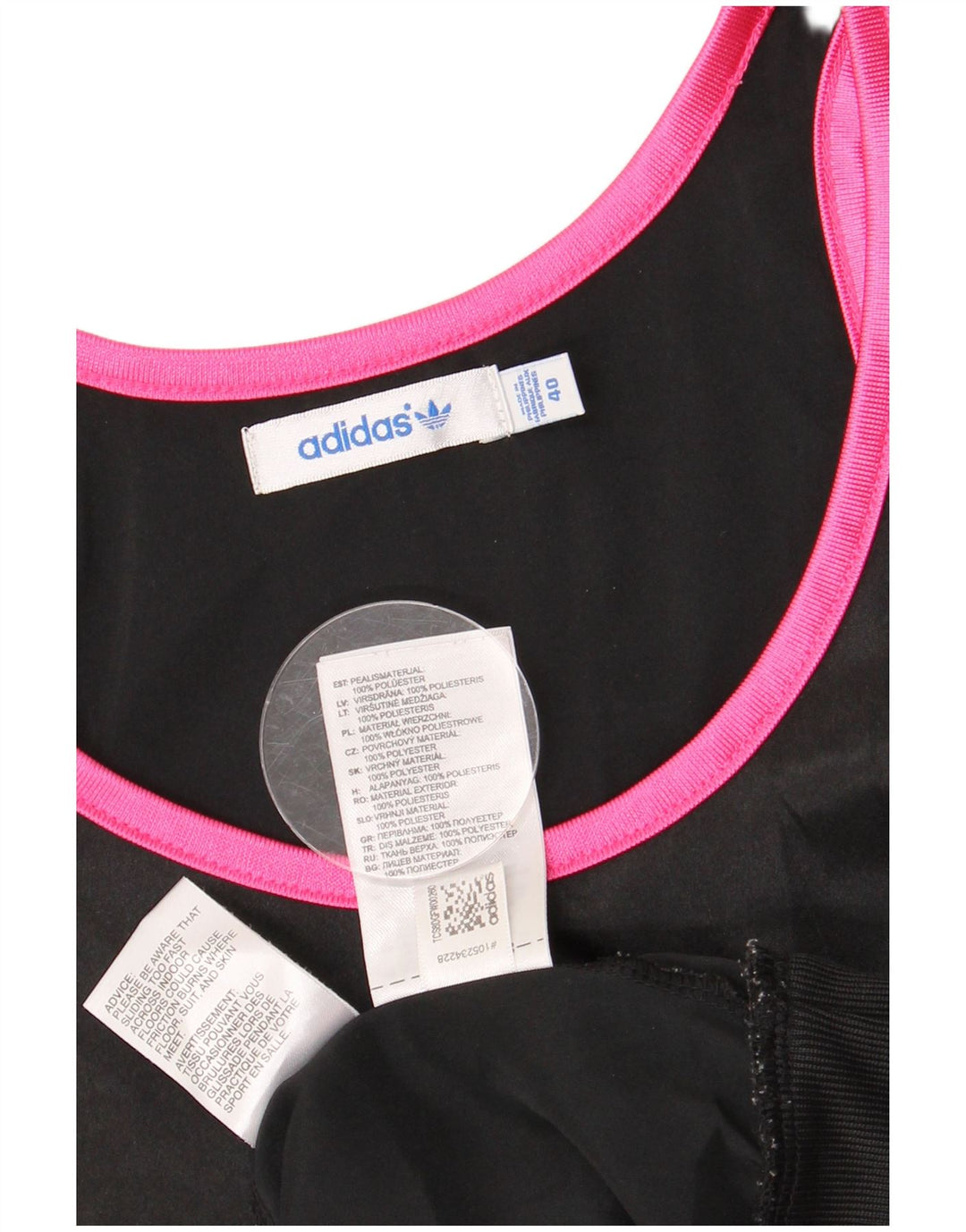 Adidas Womens Graphic Vest Top EU 40 Medium Black Polyester