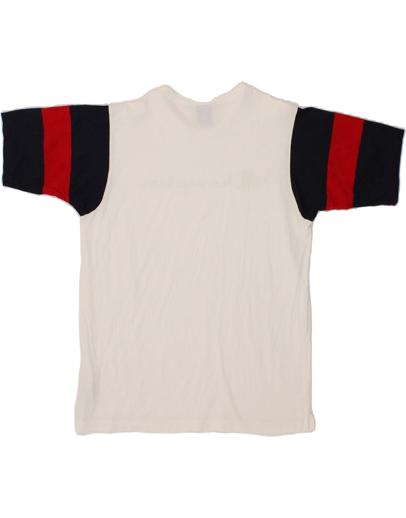 CHAMPION Mens Graphic T-Shirt Top Large White Colourblock Cotton Vintage Champion and Second-Hand Champion from Messina Hembry 
