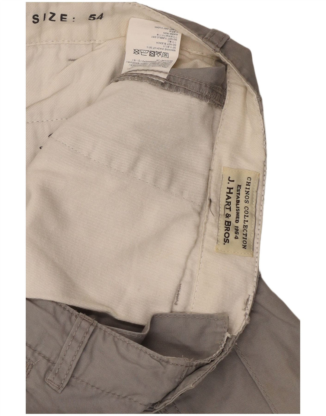J. HART & BROS Mens Cargo Shorts IT 54 2XL W36  Grey Cotton