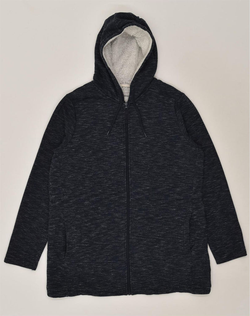 MOUNTAIN WAREHOUSE Womens Zip Hoodie Sweater UK 16 Large  Navy Blue | Vintage Mountain Warehouse | Thrift | Second-Hand Mountain Warehouse | Used Clothing | Messina Hembry 