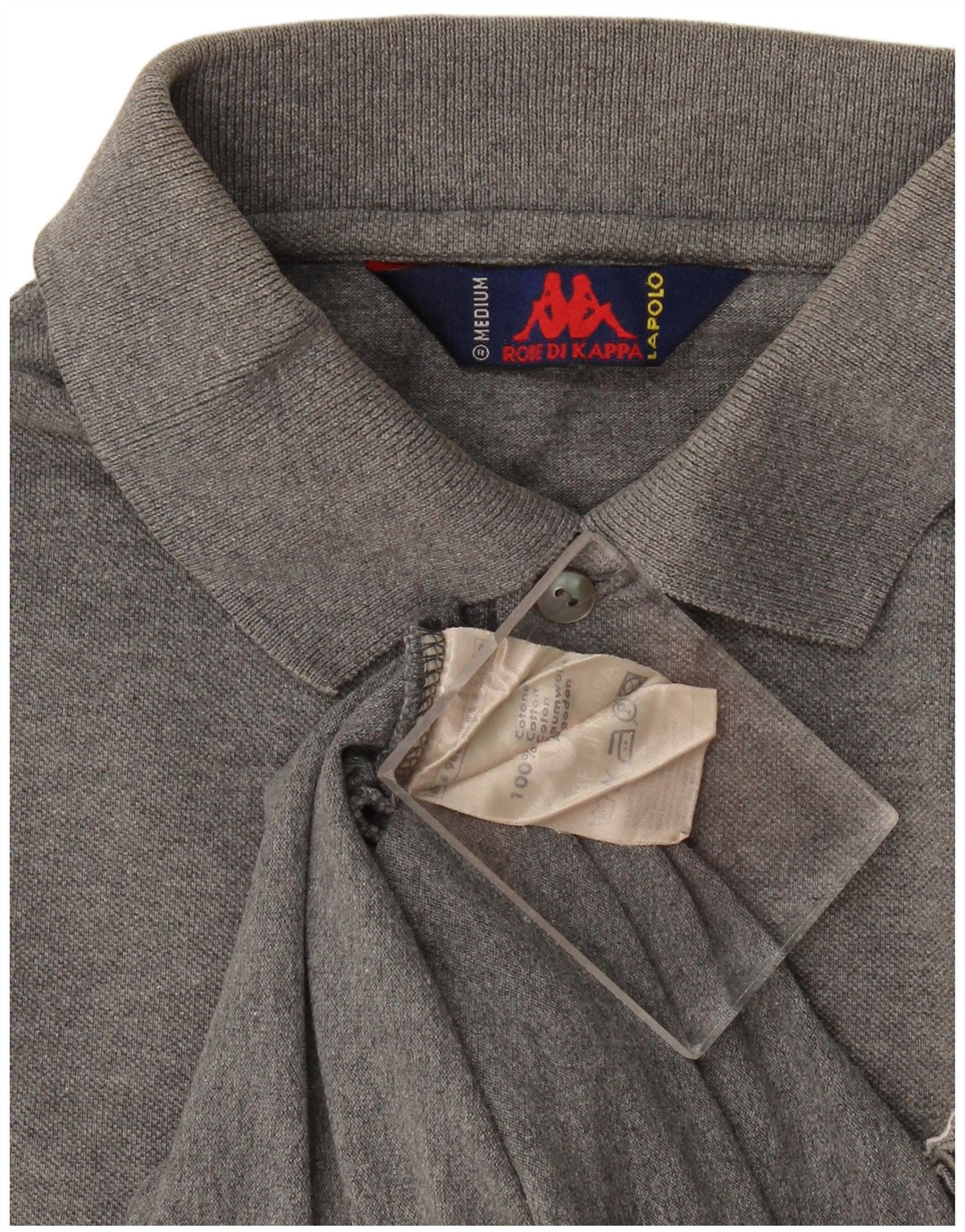 Kappa Mens Polo Shirt Medium Grey Cotton