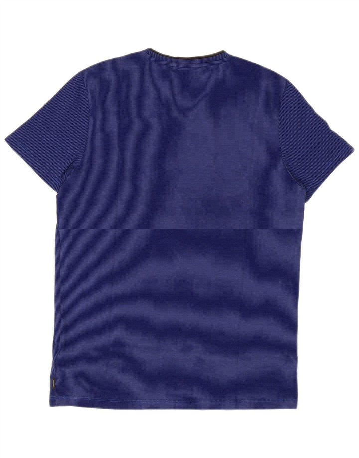 Calvin Klein Mens Short Sleeve Regular T-Shirt Top Small Navy Blue Striped