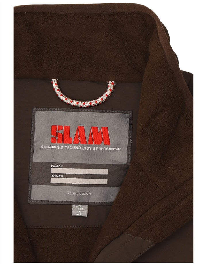 Slam Mens Windbreaker Jacket UK 42 XL Brown Nylon