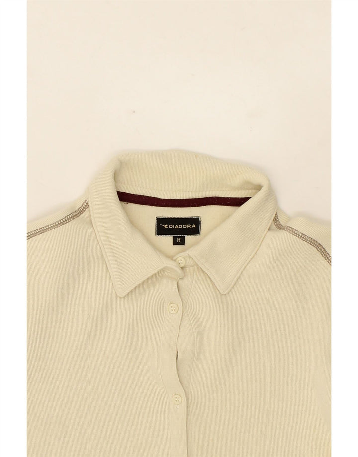 DIADORA Womens Cardigan Sweater UK 12 Medium Beige Cotton Vintage Diadora and Second-Hand Diadora from Messina Hembry 