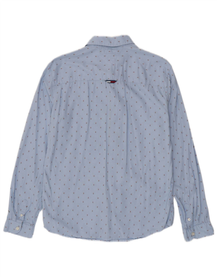 Tommy Hilfiger Boys Shirt 15-16 Years Blue Spotted Cotton
