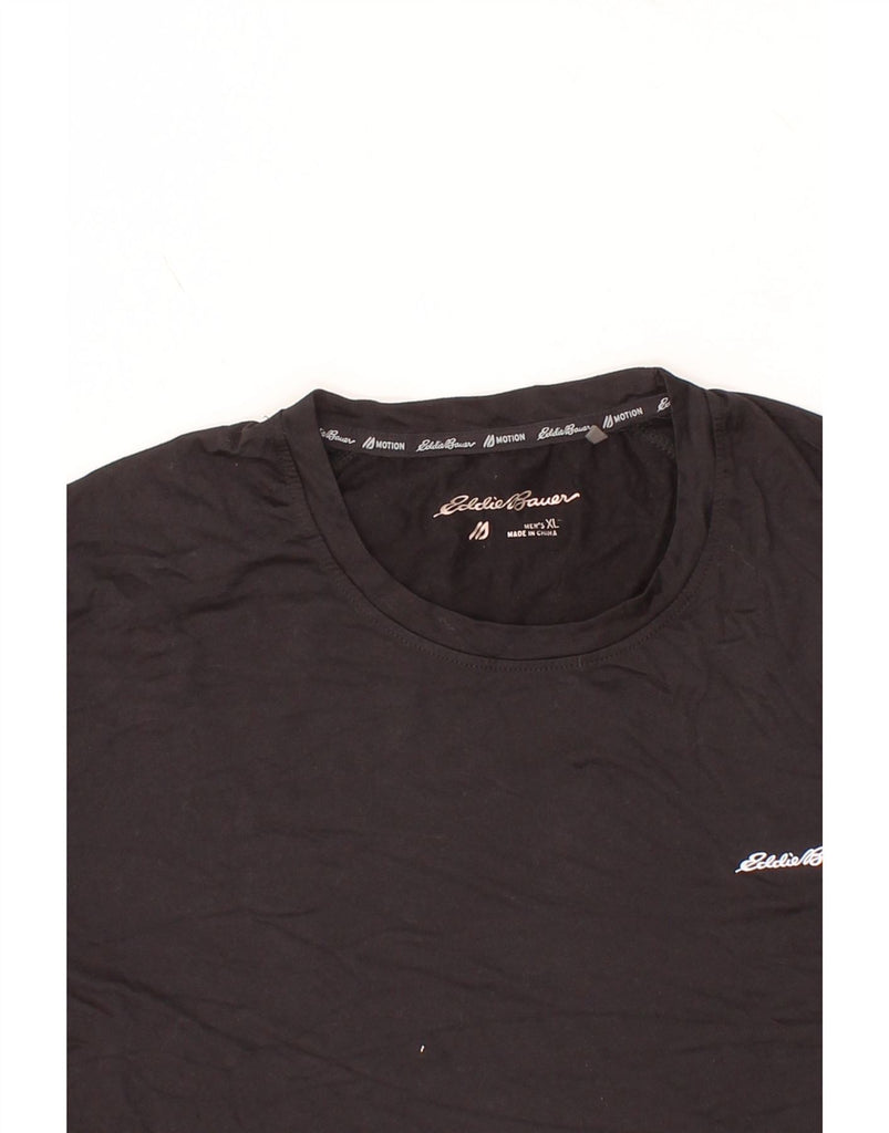 EDDIE BAUER Mens T-Shirt Top XL Black Polyester Vintage Eddie Bauer and Second-Hand Eddie Bauer from Messina Hembry 