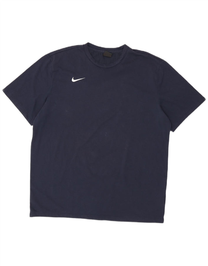 Nike Mens Dri Fit T-Shirt 2XL Navy Blue Cotton