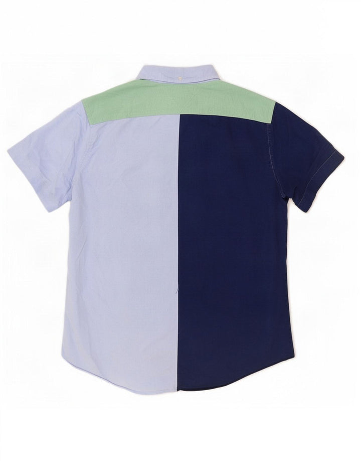 Tommy Hilfiger Mens Short Sleeve Shirt Large Navy Blue Colourblock