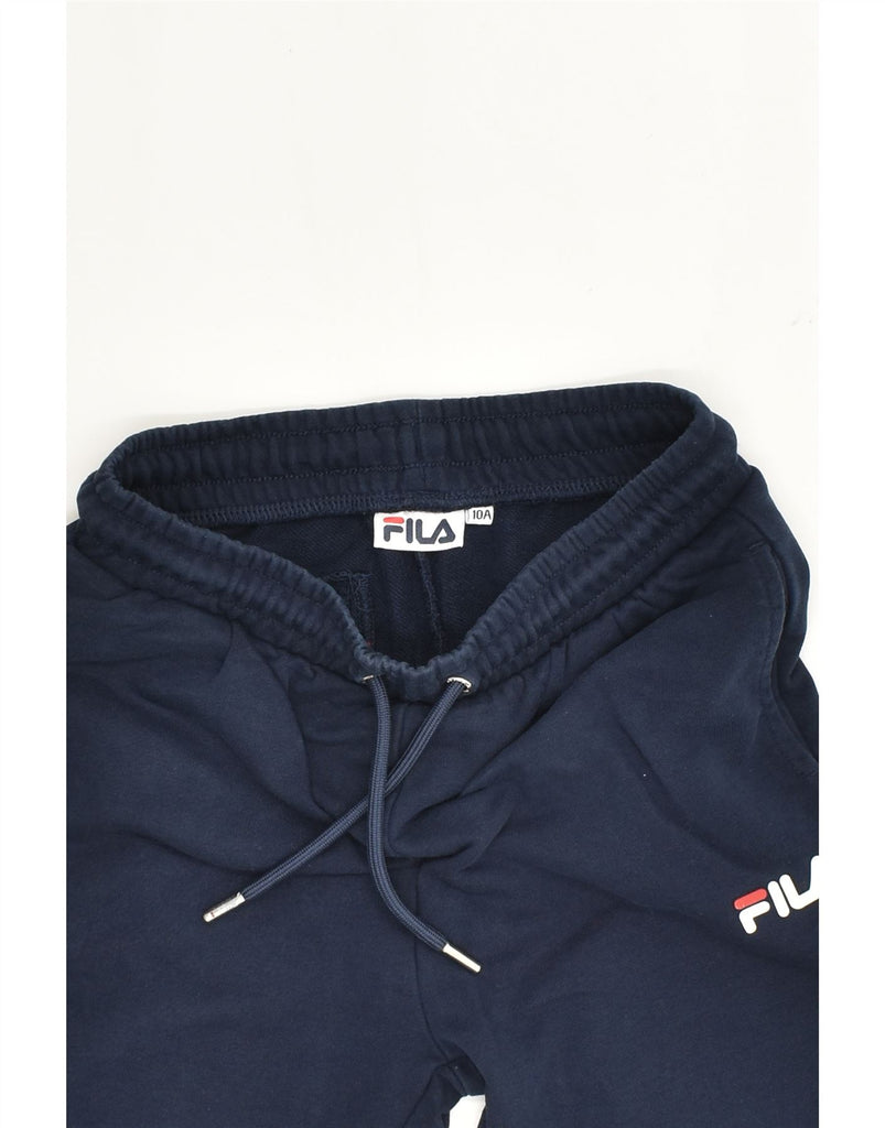 FILA Boys Tracksuit Trousers Joggers 9-10 Years Navy Blue Cotton | Vintage Fila | Thrift | Second-Hand Fila | Used Clothing | Messina Hembry 