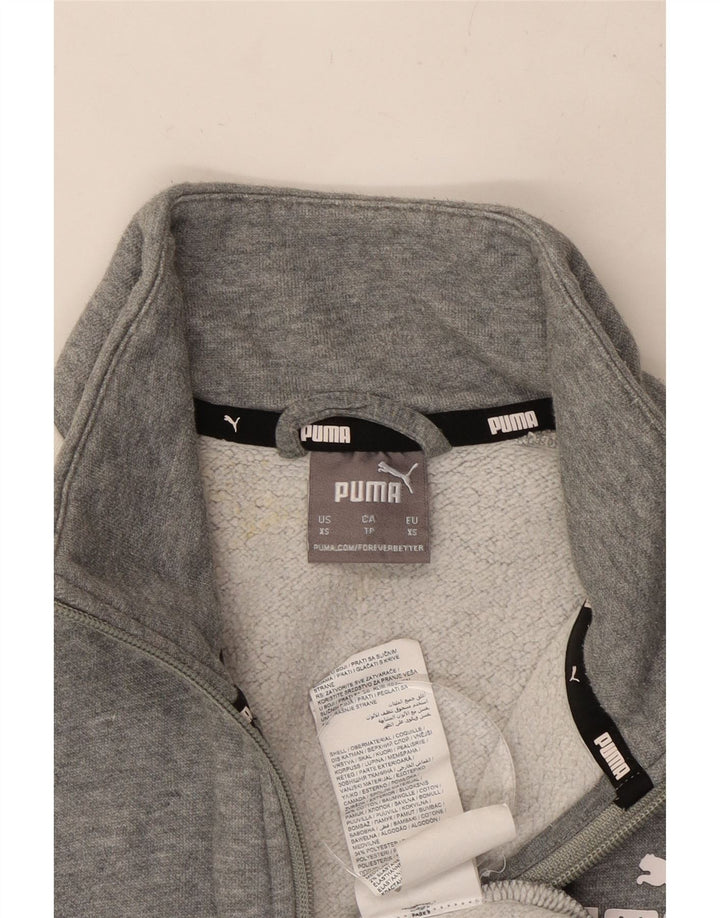 PUMA Mens Tracksuit Top Jacket XS Grey Colourblock Cotton