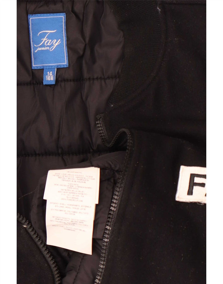 Fay Boys Padded Jacket 13-14 Years Black Wool