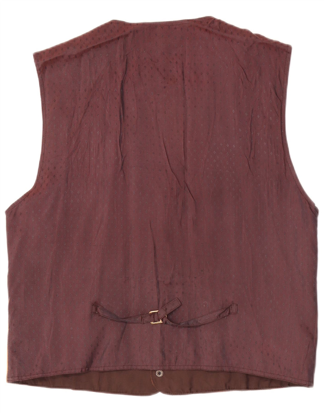 Vintage Mens Graphic Suede Waistcoat XL Brown Leather