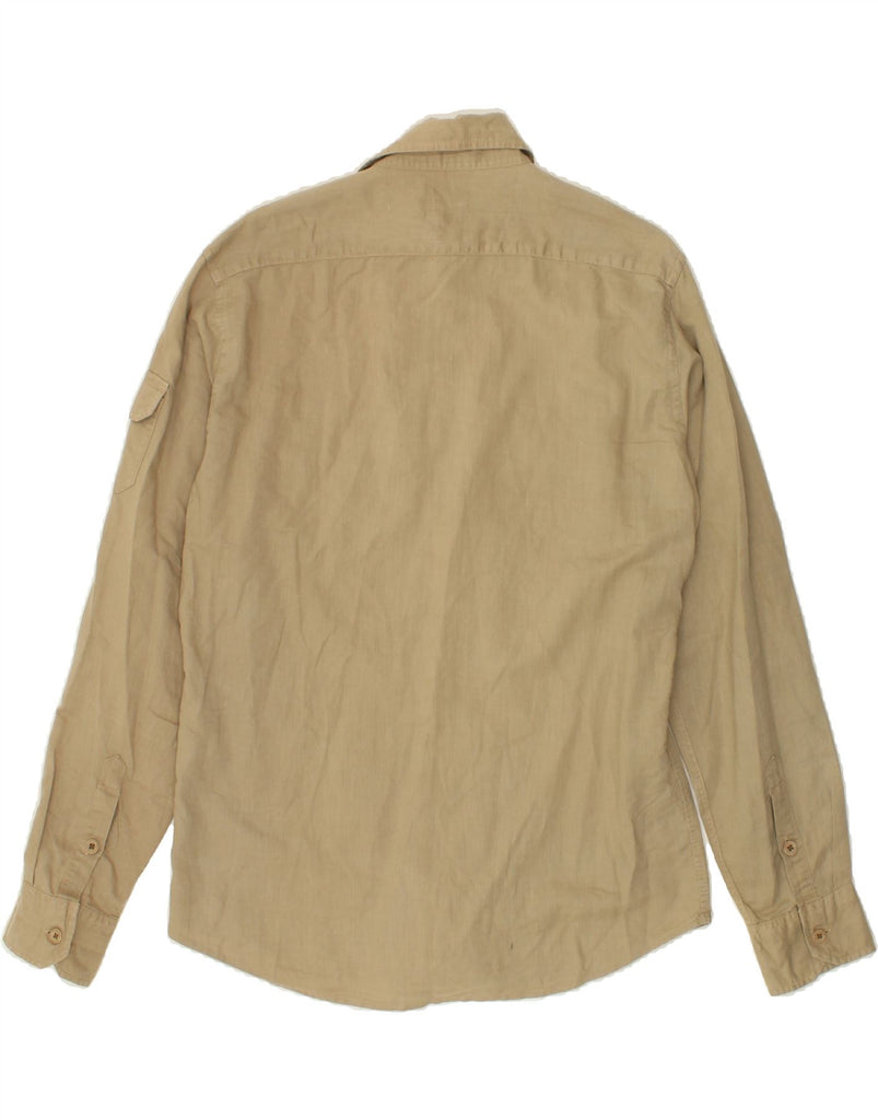 GAS Mens Regular Fit Shirt Large Beige Ramie Vintage Gas and Second-Hand Gas from Messina Hembry 