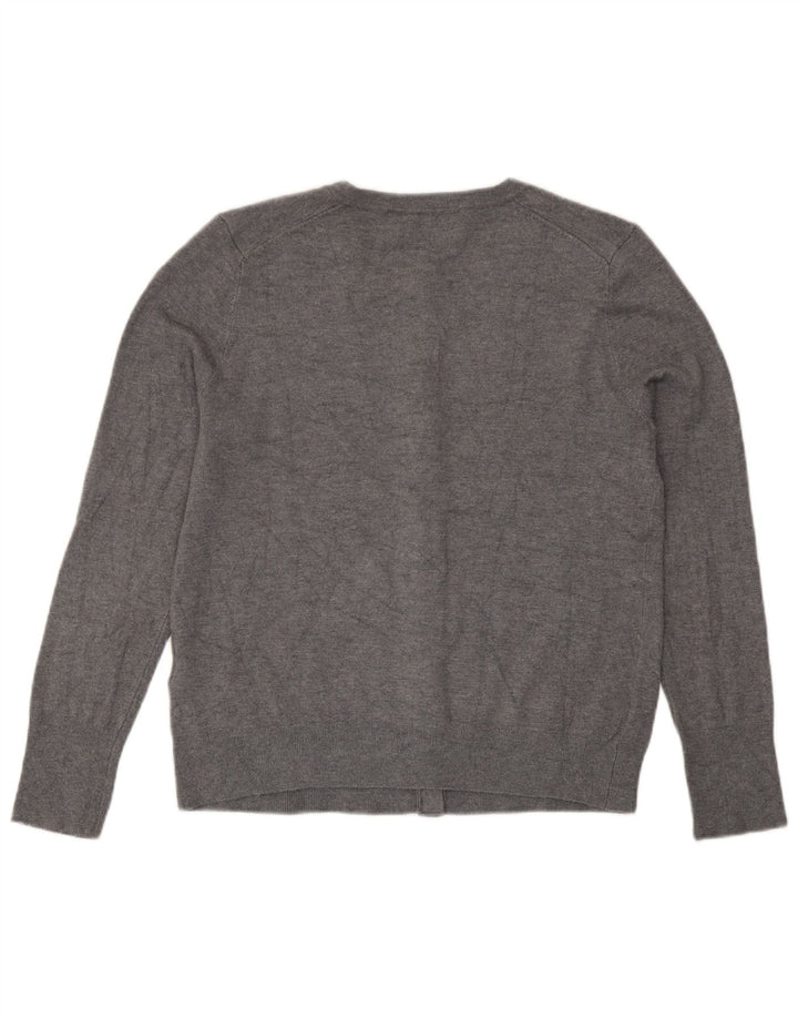 Zara Womens Cardigan Sweater UK 14 Large Grey Flecked Viscose