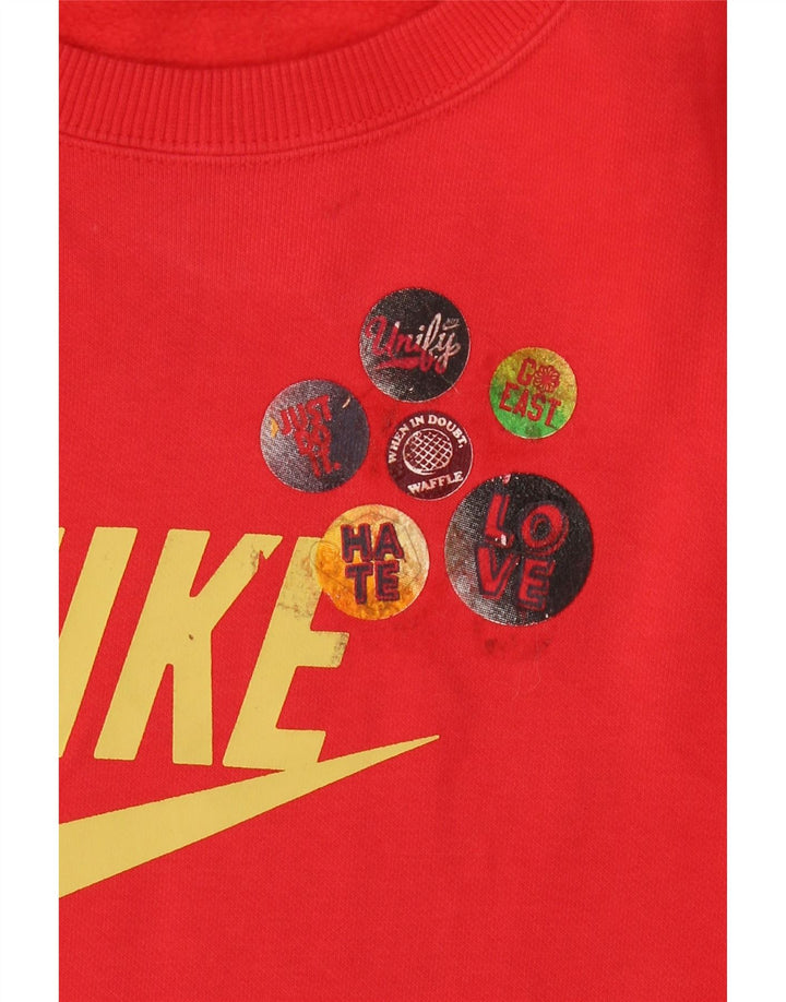 NIKE Womens Graphic Sweatshirt Jumper UK 8 Small Red Cotton